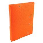 Chemises À Élastiques Carte Lustrée 3 Rabats Monobloc - Orange - X 50 - Exacompta