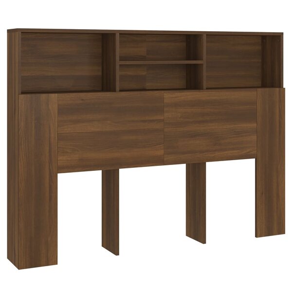 vidaXL Armoire de tête de lit Chêne marron 140x19x103 5 cm