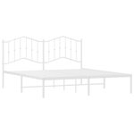 vidaXL Cadre de lit métal avec tête de lit blanc 183x213 cm