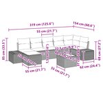vidaXL Ensemble de canapé de jardin 8 pièces avec coussins gris en poly rattan