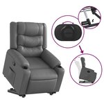 vidaXL Fauteuil inclinable Gris Similicuir
