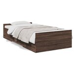 vidaXL Cadre de lit et tiroirs chêne marron 75x190cm bois d'ingénierie