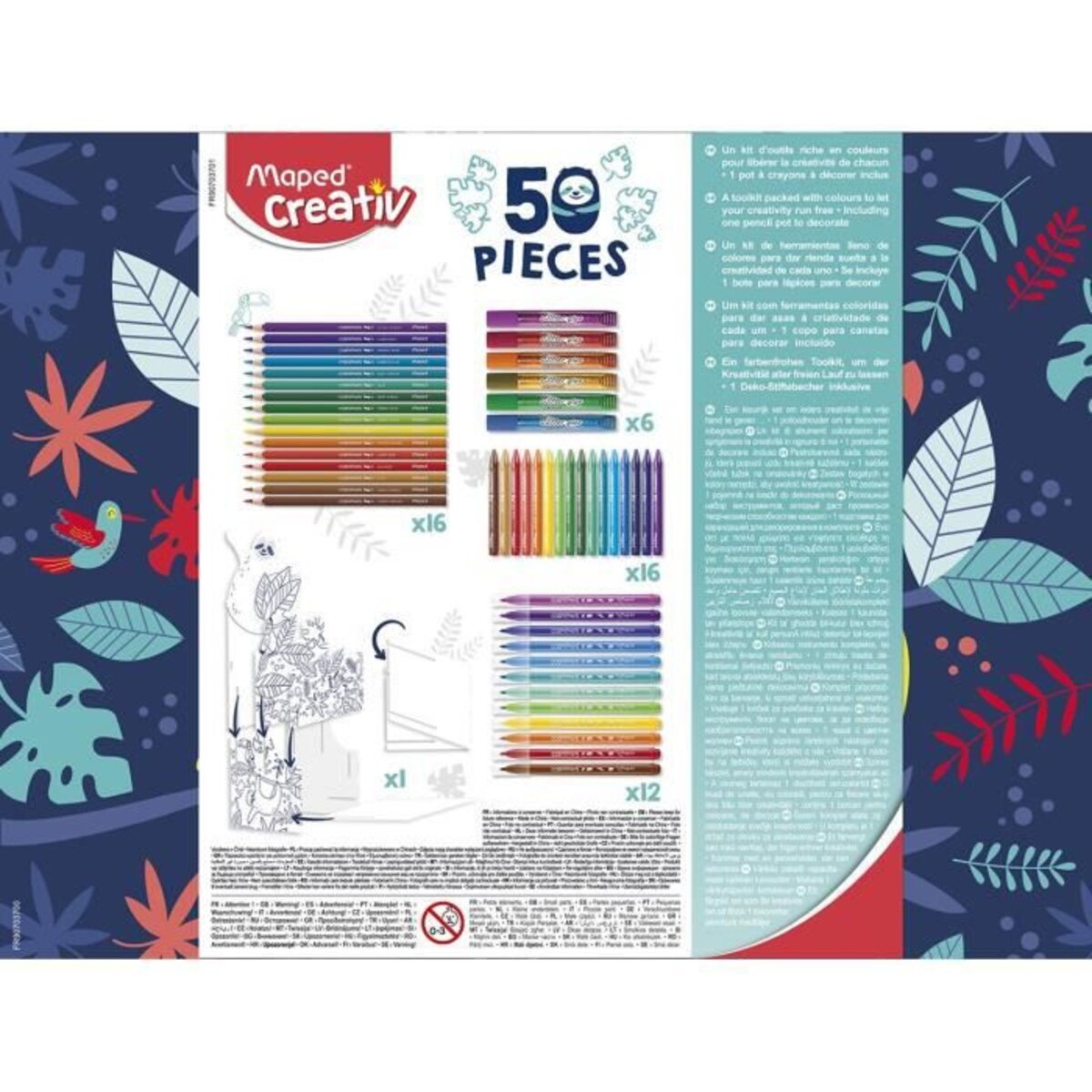Kit de coloriage 50 pièces + pot à crayons à décorer