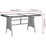 vidaXL Mobilier à dîner d'extérieur 7 Pièces Résine tressée Gris