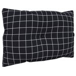 vidaXL Coussins de palette lot de 2 motif à carreaux noir tissu Oxford