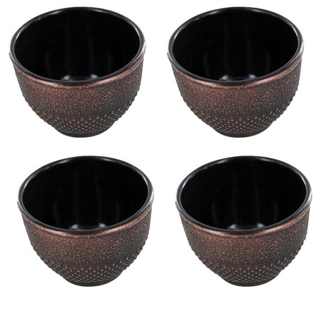 4 tasses en fonte noir et bronze 0 15 L