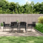 vidaXL Chaises de jardin et coussins lot de 6 noir 54x60 5x83 5 cm