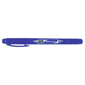 Marqueur Permanent MONO twin 0 8 et 0 4 mm Bleu x 10 TOMBOW