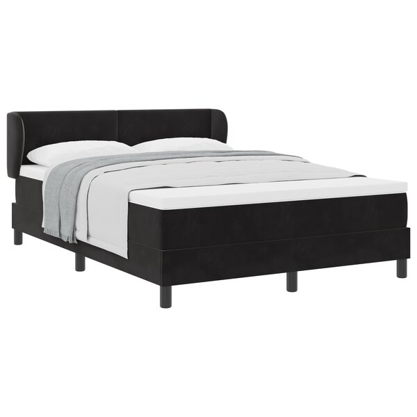 Lit box spring vidaXL avec matelas Noir 140x190 cm Velours