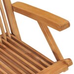 vidaXL Chaises de jardin avec coussins vert lot de 2 Bois teck massif