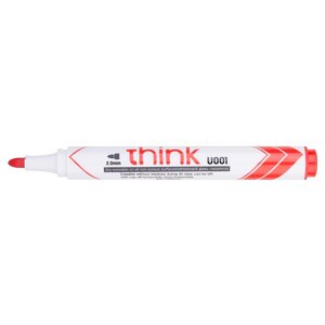 Marqueur effaçable Think à sec pointe ogive 2.0mm rouge peu odorant effaçage facile DELI