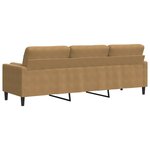 vidaXL Canapé 3 places avec oreillers décoratifs marron 210 cm velours