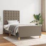 vidaXL Cadre de lit avec tête de lit Taupe 90x190 cm Tissu