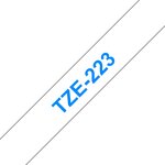 Ruban compatible Brother TZe223 - Texte bleu sur fond blanc