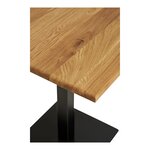 Table de café chêne base en métal noir 70 x 70 x 75 cm