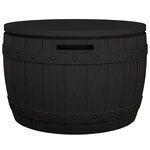 vidaXL Boîte de rangement de jardin 3 en 1 noir polypropylène