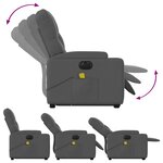 vidaXL Fauteuil inclinable de massage électrique Gris foncé Tissu