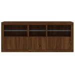 vidaXL Buffet avec lumières LED chêne marron 162x37x67 cm
