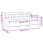 vidaXL Canapé à 3 places Crème 180 cm Tissu