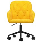 vidaXL Chaises pivotantes à manger lot de 2 Jaune Velours