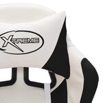 vidaXL Fauteuil de jeux vidéo avec LED RVB Blanc et noir Similicuir