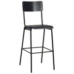vidaXL Mobilier de bar 3 Pièces Acier Noir