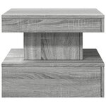 vidaXL Table basse avec lumières LED sonoma gris 50x50x40 cm