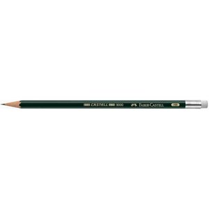 Crayon à papier 9000 héxagonal mine 2 mm b bout gomme x 12 faber-castell