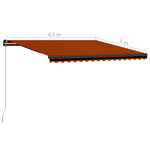 vidaXL Auvent manuel rétractable avec LED 450x300 cm Orange et marron