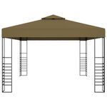 vidaXL Tonnelle avec guirlande lumineuse à LED 3x4 m Taupe