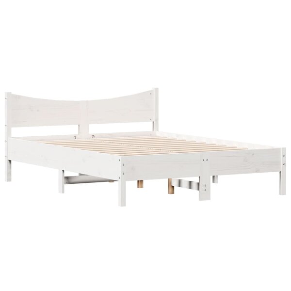 vidaXL Cadre de lit sans matelas blanc 120x190 cm bois de pin massif