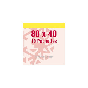 Pochettes simple soudure 80 x 40 mm pour timbre type Air Espace. Fond - Transparent