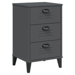 vidaXL Table de chevet VIKEN gris anthracite bois d'ingénierie