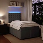 vidaXL Sommier à lattes de lit et matelas Gris foncé 120x200cm Velours