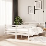 vidaXL Cadre de lit Blanc Bois massif 140x190 cm