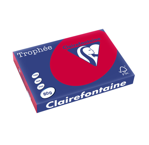 Ramette 500 Feuilles Papier 80g A3 420x297 mm Certifié FSC groseille TROPHÉE
