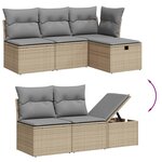 vidaXL Salon de jardin avec coussins 5Pièces mélange beige résine tressée