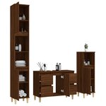 vidaXL Ensemble de meubles de salle de bain 3 Pièces Chêne marron