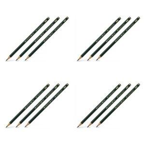 Crayon papier 9000 hexagonal mine 2mm 6B x 12 FABER-CASTELL