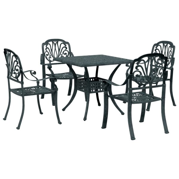 vidaXL Ensemble à manger de jardin 5 Pièces vert aluminium coulé