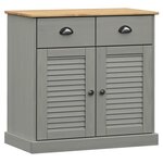 vidaXL Buffet avec tiroirs VIGO 78x40x75 cm gris bois massif de pin