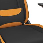 vidaXL Chaise de jeu avec repose-pied Noir et orange Tissu