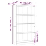 vidaXL Bibliothèque 4 niveaux Chêne fumé 80x24x142cm Bois d'ingénierie