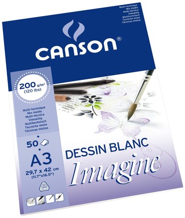 Bloc XL dessin recyclé 50 feuilles format A3 de Canson