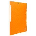 Chemises À Élastiques Carte Lustrée 3 Rabats Monobloc - Orange - X 50 - Exacompta