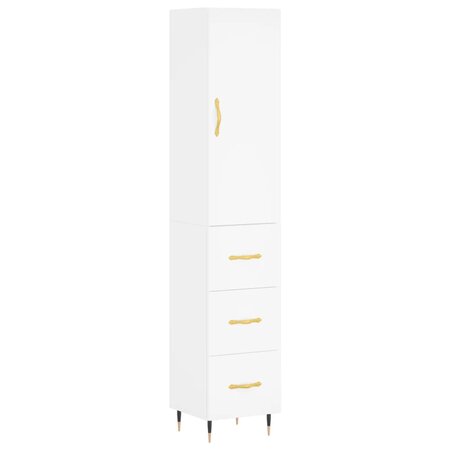 vidaXL Buffet haut Blanc 34 5x34x180 cm Bois d'ingénierie