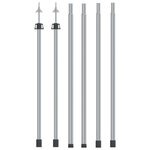 vidaXL Mâts de bâche télescopiques 102-260 cm 2 Pièces Aluminium