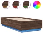 vidaXL Cadre de lit avec lumières LED chêne marron 100x200 cm