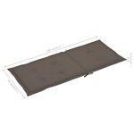 vidaXL Chaises de jardin lot de 4 avec coussins taupe Bois teck solide