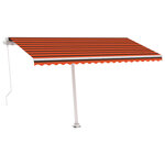 vidaXL Auvent manuel rétractable avec LED 450x300 cm Orange et marron